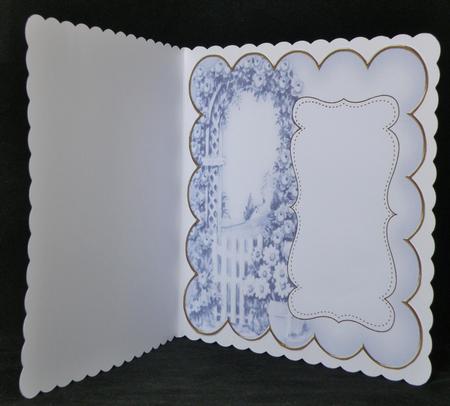 Dark Blue Rose Arch Plain 8in Scallop Insert Panel by Suzi Cooper