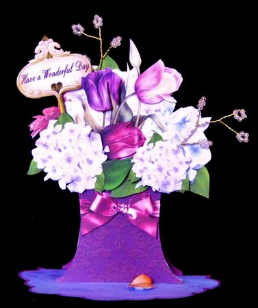 Everlasting Bouquet Easel - Tulips & Hydrangeas by Suzi Cooper