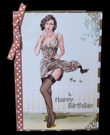 1950's Pin Up Girl Eva Grace A4 (brown) by Suzi Cooper