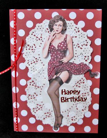 1950's Pin Up Girl Eva Grace Decoupage Sheet (red) by Suzi Cooper