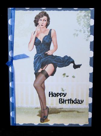 1950's Pin Up Girl Eva Grace A4 (dark Blue) by Suzi Cooper