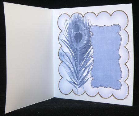 Dark Blue Coloured Peacock 8in Scallop Insert Panel by Suzi Cooper