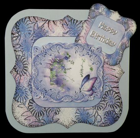 Floral Bracket Frame Background and Tags - Lilac and Lilac by Suzi Cooper