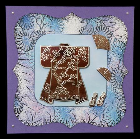 Floral Bracket Frame Background and Tags - Blue and Lilac by Suzi Cooper