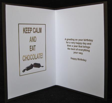 Keep Calm and Eat Chocolate Insert by Suzi Cooper