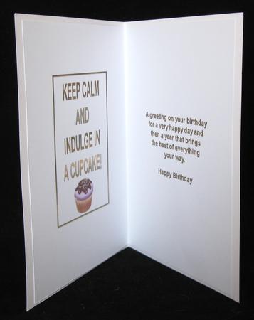 Keep Calm and Indulge in a Cupcake Insert by Suzi Cooper