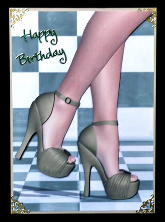 Sexy Legs Card Front with Decoupage by Suzi Cooper