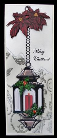 Large Dl Christmas Candle and Poinsettia's by Suzi Cooper