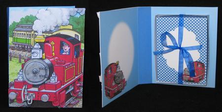 Tobias the Tank Engine Combi Card and Gift Box Handcut by Suzi Cooper