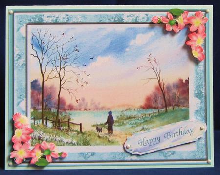 Walking the Dog Decoupage Sheet with Sentiments by Suzi Cooper