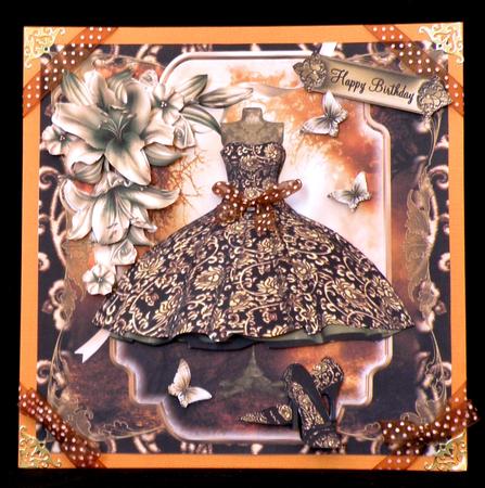 Vintage Style Black and Gold Shoes and Dress by Suzi Cooper