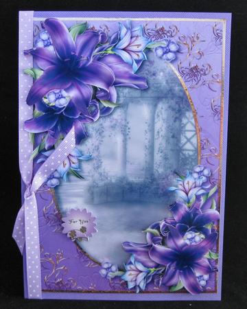 Beautiful Purple Lilies + Decoupage by Suzi Cooper