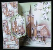 Vintage Christmas Service No Hole Fold Back Card by Suzi Cooper