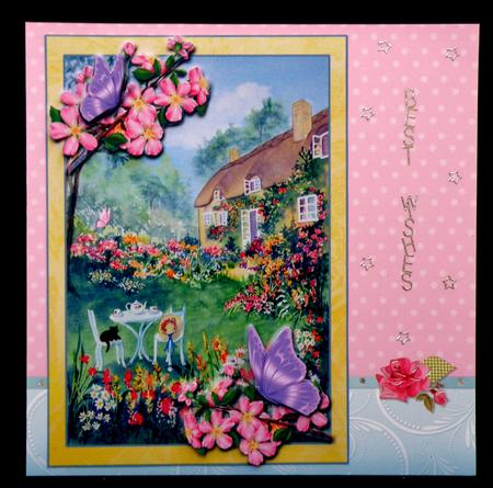 A4 Thatched Cottage with Apple Blossom Mini Kit by Suzi Cooper