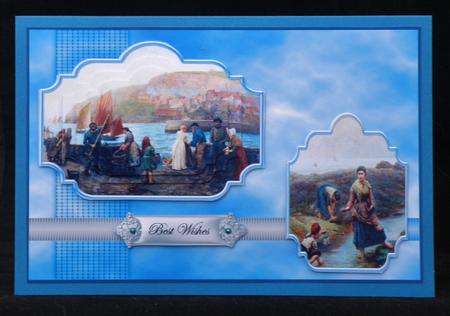 Saturday Night on the Quay Card Front with Toppers by Suzi Cooper