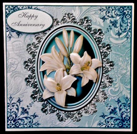 Baroque Lilies 6x6 Card Front by Suzi Cooper