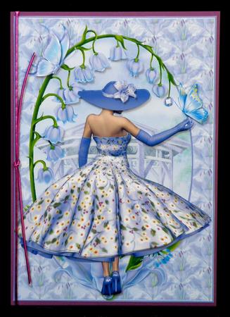 1950's Beautiful Lilac Flower Lady Decoupage by Suzi Cooper