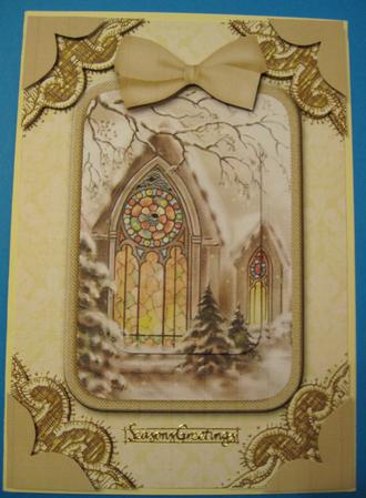 Christmas Church Window A5 Card Front Step by Step by Suzi Cooper