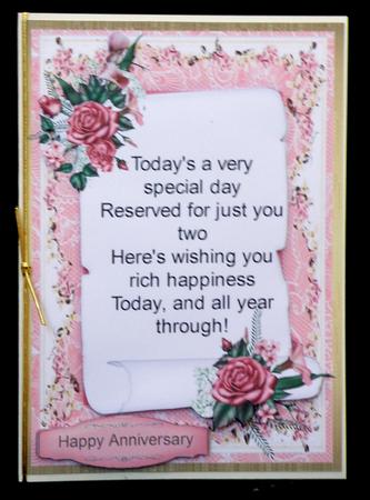 Lovely Anniversary Card Front with Verse by Suzi Cooper