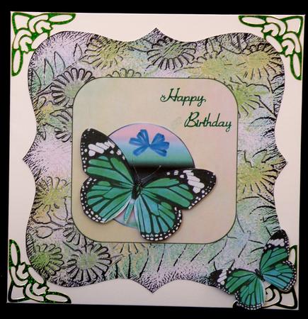 Floral Bracket Frame Background and Tags - Lemon and Green by Suzi Cooper