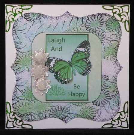 Floral Bracket Frame Background and Tags - Green and Green by Suzi Cooper