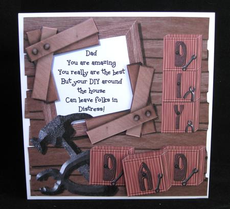 D.i.y. Dad 8x8 Topper, Decoupage and Verse by Suzi Cooper
