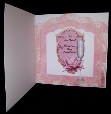 Roses & Romance Pink Scallop Top Card Insert by Suzi Cooper