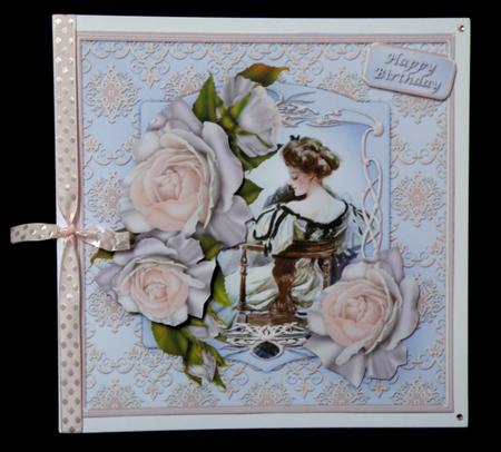 Vintage Portrait with Roses - Birthday or Get Well Card by Suzi Cooper