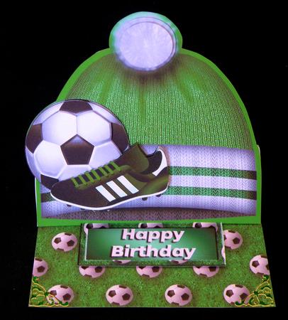 Football Hat Easel Card Mini Kit - Green & White by Suzi Cooper