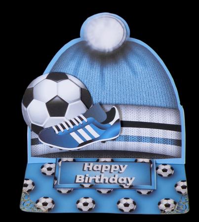 Football Hat Easel Card Mini Kit - Pale Blue & White by Suzi Cooper