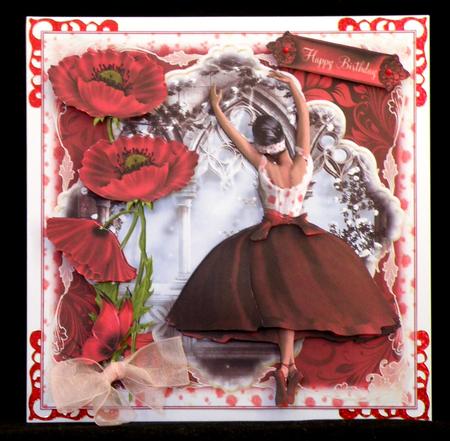 The Vintage Style Poppy Ballet Card Front Mini Kit by Suzi Cooper