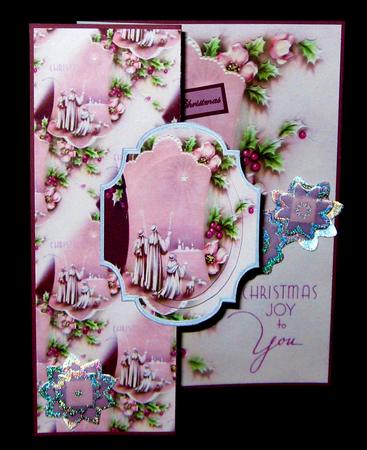 Christmas Joy No Hole Fold Back Card by Suzi Cooper