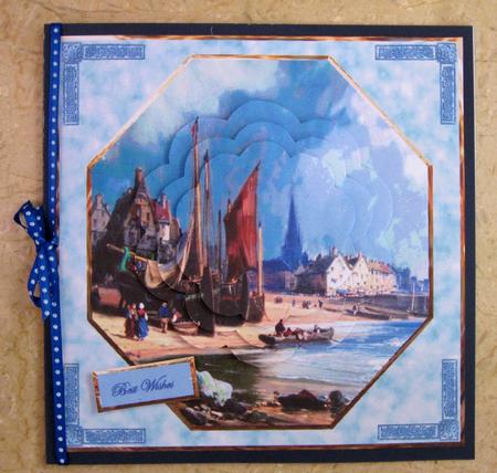 Italian Harbour Card Front with Pyramid Layers by Suzi Cooper