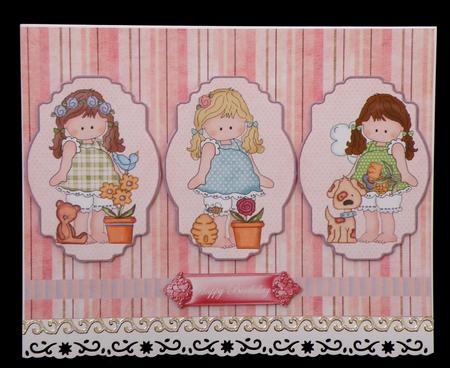 Girl Friends Together Panel Card with Toppers by Suzi Cooper