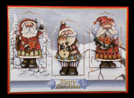 Santa Friends Card Front with Decoupage by Suzi Cooper