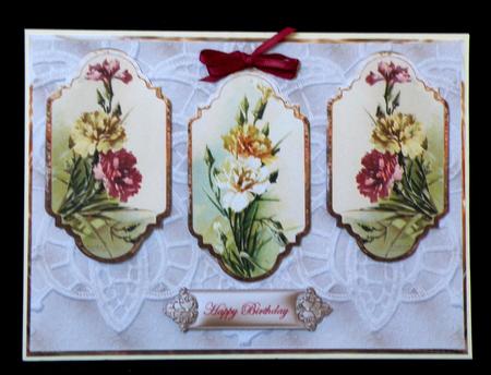 Vintage Pansies Panel Card with Toppers by Suzi Cooper