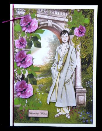 Countryside Walk Card Front with Decoupage by Suzi Cooper