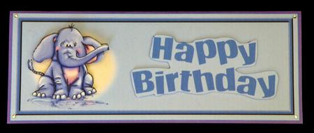 Elephant Dl Card Front by Suzi Cooper