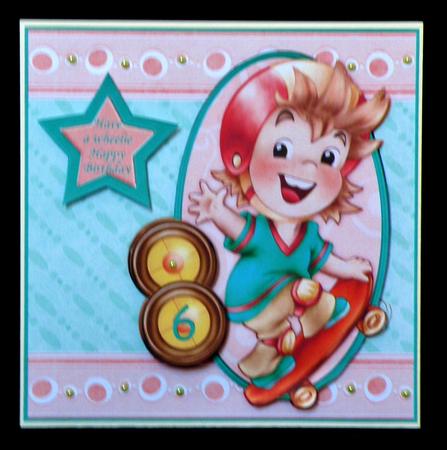 Wheelie Happy Birthday Skateboarder with Ages by Suzi Cooper