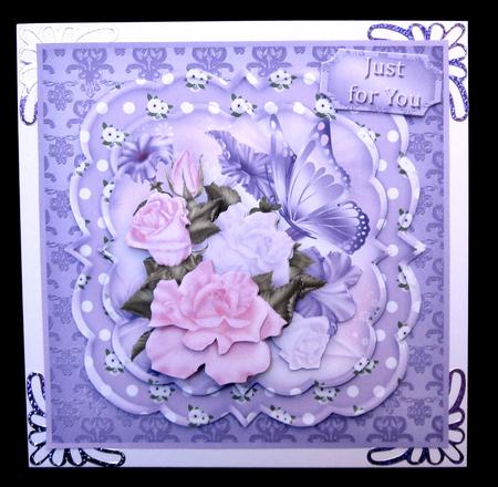 Roses and Butterfly Triple Layer Card Front Mini Kit by Suzi Cooper