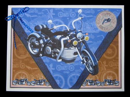 Motorbike Birthday Faux Envelope by Suzi Cooper