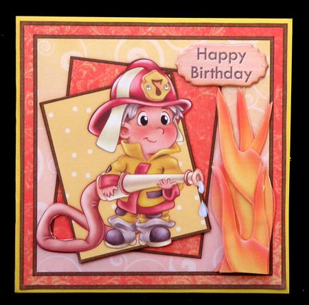 Hot Stuff! Fireman & Hose Topper & Decoupage by Suzi Cooper
