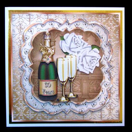 Golden Wedding Triple Layer Card Front Mini Kit by Suzi Cooper