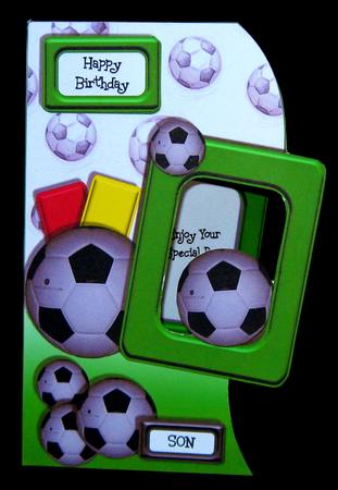 Football Fanatic - Shaped Topper, Insert & Decoupage by Suzi Cooper