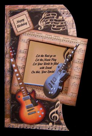 Music Man - Shaped Topper, Insert & Decoupage by Suzi Cooper