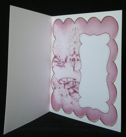 Cerise Snowscene Plain 8in Scallop Insert Panel by Suzi Cooper