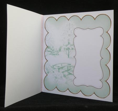 Mid Green Snowscene Plain 8in Scallop Insert Panel by Suzi Cooper