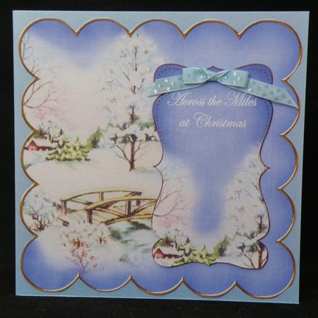 Blue Snowscene Across Miles 8in Scallop Topper by Suzi Cooper
