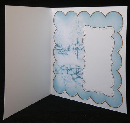Teal Snowscene Plain 8in Scallop Insert Panel by Suzi Cooper