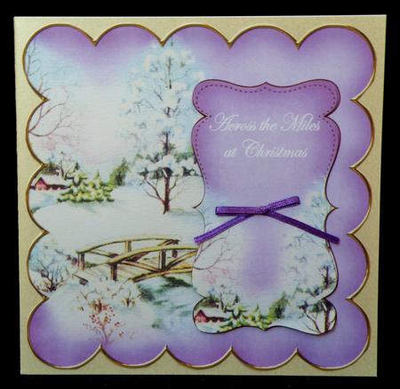Lilac Snowscene Across Miles 8in Scallop Topper by Suzi Cooper